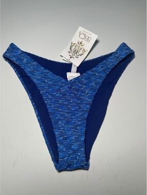 Becca by Rebecca Virtue Blue High Leg Bikini Bottom Small